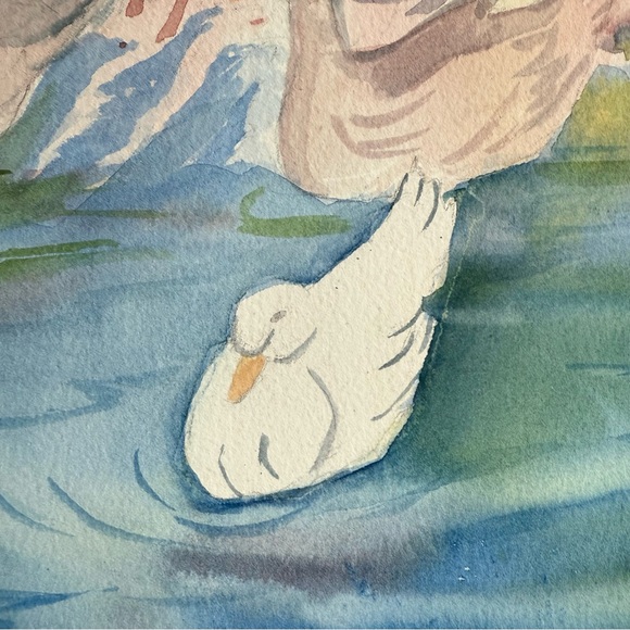 Serene Watercolor Duck Art Water Pond Geese Goose - Picture 4 of 13